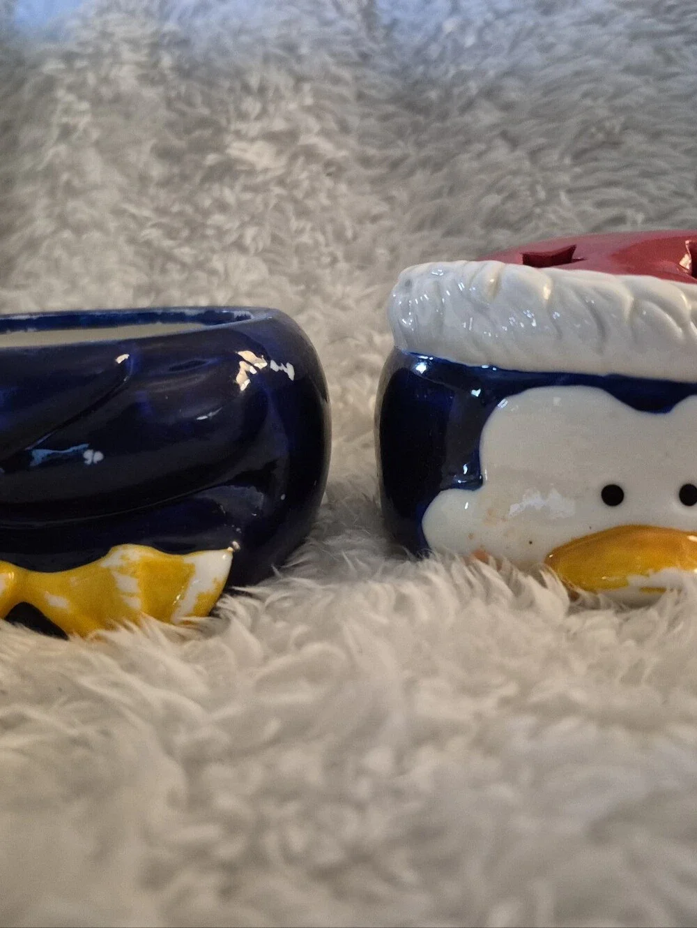 Ceramic Penguin Night Light with Red Star Hat